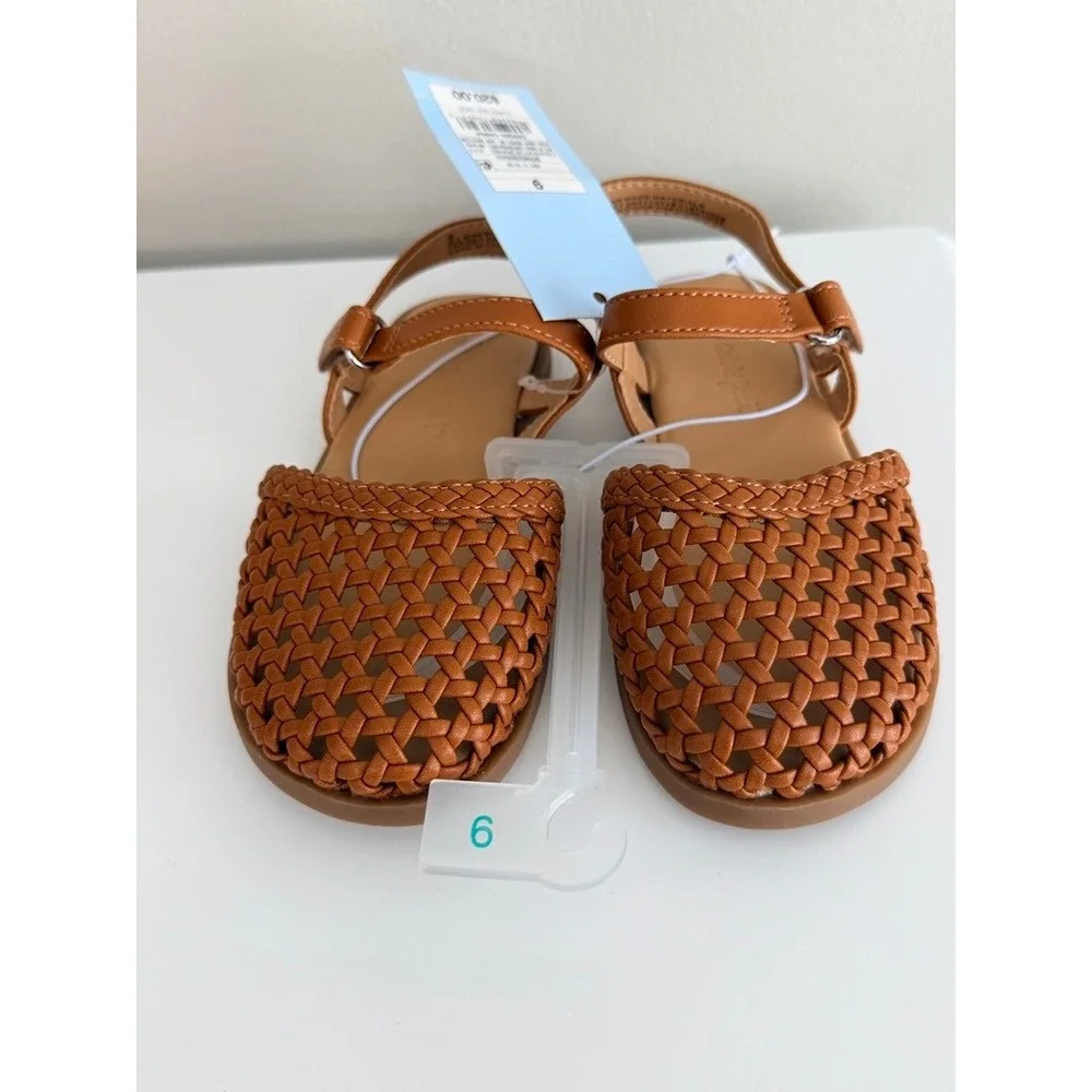 Cat & Jack Makaya Sandals Toddler Size 9 Brown Woven Huarache NWT